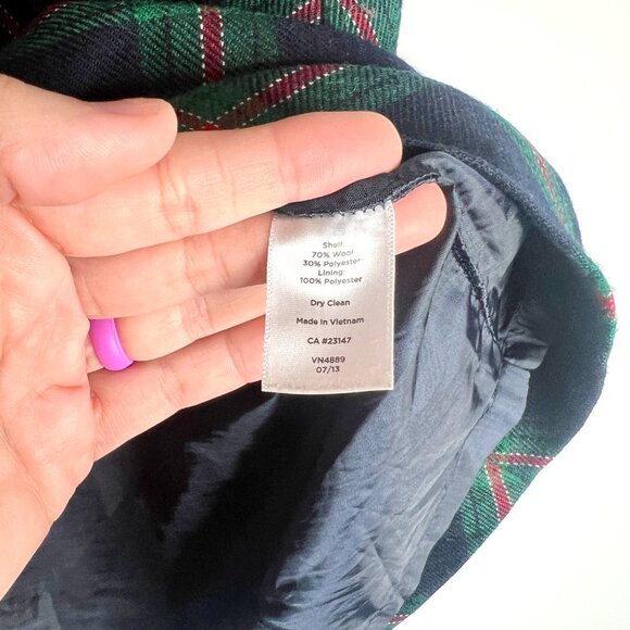 Talbots Tartan Wool Blend Tartan Festive Plaid Lined A-Line Party Skirt Sz 12 - Picture 3 of 4